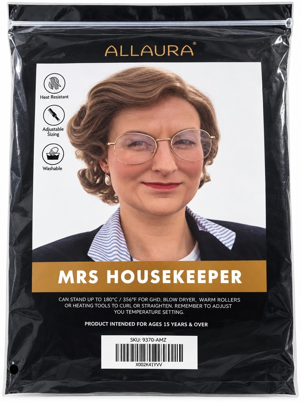 Mrs Housekeeper Heat-Resistant Wig Cap - Black